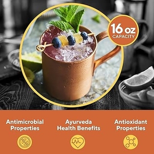 Taza de cobre con acabado brillante, diseño personalizado, hecha a mano, estilo Moscow Mule, con asa de latón para cócteles, de proveedor indio. - Product Image 2