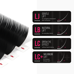 Charmlash Fournitures pour cils en gros Manhua Extensions de cils Lc Lb Plateaux de cils en vrac 2mm BASE Structure Lifting doux Noir naturel - Product Image 1
