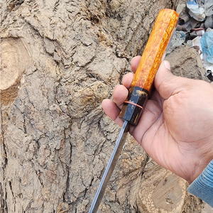 Cuchillo de chef para exteriores con patrón de cobre damasco y diseño de mango moderno para viajes y campamentos - Product Image 5