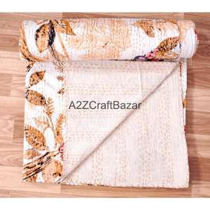 Colcha india 100% algodón, acolchada, hecha a mano, vintage, Kantha, bordada, ecológica, orgánica, para hotel - Product Image 3