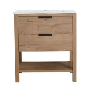 Mobile da Bagno da 30 Pollici Senza Lavabo in Compensato con 2 Cassetti Modello BVB01030IMO - Product Image 1