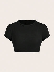 Haut court d'été pour femme, imprimé Y2K, personnalisé OEM, haute qualité, 95% coton 5% élasthanne, décontracté, pas cher - Product Image 2