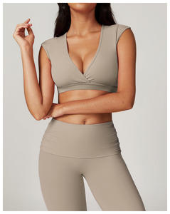 PIHA SPORTS Women's High Support Wire-Free <b>Racerback</b> Ribbed Sports <b>Bra</b> Removable Padded Cups Four-Way Stretch Breathable - Product Image 5