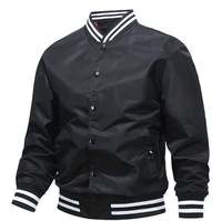 Blouson universitaire d'hiver pour homme, style Letterman, coupe bomber, avec col montant boutonné, manches contrastantes, pour tenue décontractée et extérieure