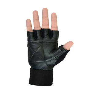 Guantes deportivos de cuero negro hasta la muñeca, transpirables, sin forro, para deportes, uso en primavera y verano, guantes negros para motociclistas, para hombre - Product Image 2