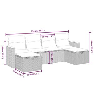 Conjunto de Sofás Modulares Grandes de Ratán PE Gris para Jardín, Colección Premium de Muebles Modulares para Exteriores - Product Image 4