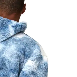 Sweat à capuche personnalisé de haute qualité pour homme, à manches longues, en tricot épais, tie-dye, avec capuche en fourrure, en polyester/coton, coupe oversize - Product Image 6