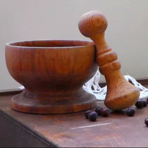 Handmade Solid Wooden Mortar And Pestle Set For <b>Grinding</b> Herbs Spices Seeds And Kitchen Use - Product Image 1