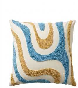 Premium Hand-Tufted Decorative <b>Cushion</b> <b>Cover</b> with Dynamic Abstract Color-Blocked Pattern - Product Image 2