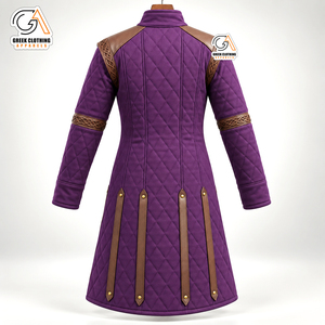 Chaqueta Larga Acolchada Morada Ecológica para Hombre Hema, con Cuello de Cierre de Cremallera, Impermeable, Transpirable, Resistente al Viento, Estilo Vintage - Product Image 2