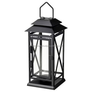 Lanterne à bougie portable en métal avec verre trempé et poignée de transport pour centres de table de mariage - Product Image 3