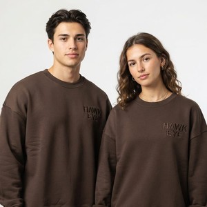 Sudadera de Lujo para Mujer, Oversize, Gruesa, de Color Liso, Cuello Redondo, Hombros Caídos, con Logotipo Personalizado, Tejida, Unisex, Ajuste Regular, para Otoño - Product Image 2