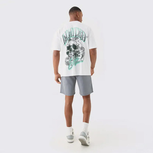Men's Solid Color Eco-Friendly Organic Oxford Cotton Bermuda <b>Shorts</b> with Pockets Elastic Waist Casual Style Breathable Mid Rise - Product Image 5
