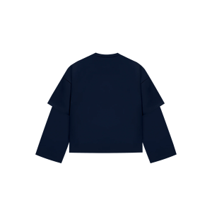 เสื้อยืดแฟชั่นผู้ชายสีฟ้าสองชั้น |   ผ้าฝ้ายเนื้อหนา |   ทนทานและสะดวกสบาย - Product Image 2