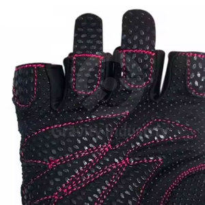 Wholesale Professional Half <b>Finger</b> Leather Weight Lifting Gloves Non-Slip Adjustable Wrist <b>Strap</b> Lace-Up Closure - Product Image 6