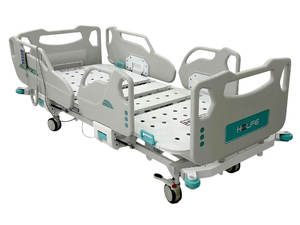 Cama de Hospital Metálica Plegable de Altura Ajustable con Ruedas de Control Central, Manivela, Función de Infusión, Diseño Moderno para Hoteles - Product Image 3