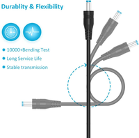 Cable de Alimentación de 5V, USB a Conector DC, con 10 Adaptadores para Cargar USB-HUB, Mini Ventilador, Cámara, Teléfono Móvil