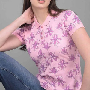 Camiseta de Manga Corta con Cuello Polo para Mujer, Color Sólido, Transpirable, de Algodón, Informal, Tejida, para Verano 2026 - Product Image 5