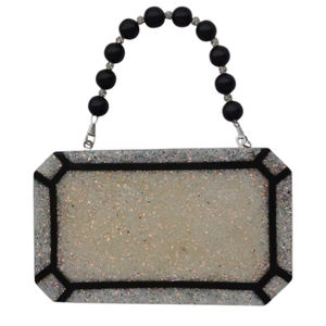 Luxury Handmade Resin Clutch <b>Bag</b> With Beaded Handle Evening Party Bridal Statement Purse <b>For</b> <b>Women</b> Gift Collection - Product Image 1