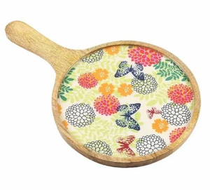 Tabla de Pizza de Madera Estilo Nórdico, Bandeja Redonda Rústica para Servir Pan, Queso y Otros Alimentos, Esencial para la Mesa - Product Image 1