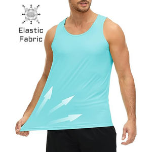 men gym muscle vest cotton spandex <b>sleeveless</b> workout stretch breathable tank <b>top</b> - Product Image 3