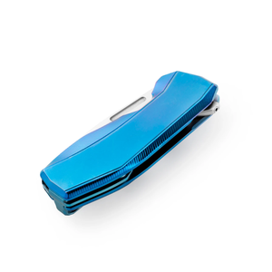 Couteaux pliants bleus avec manche métallique lisse et lame à pointe tombante argentée, dotés d'un clip de poche, pour le camping en plein air et l'usage quotidien - Product Image 2