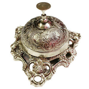 Retro Hand-Pressed Reception <b>Bell</b> Decorative Floral Engraved Metal <b>Service</b> Call <b>Bell</b> - Product Image 3