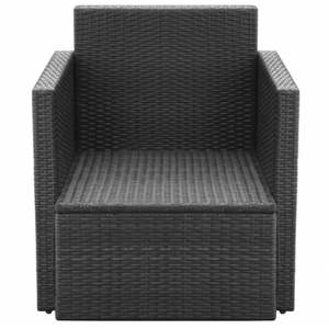 Fauteuil carré moyen en acier noir avec housses amovibles, chaise de jardin - Product Image 4