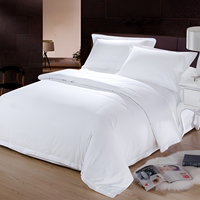 Parure de draps de luxe King Size 100% coton 400TC antibactérienne écologique moderne unie blanche pour hôtel et usage domestique
