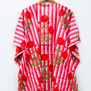 Wholesale Sustainable Hand Block Printed Cotton <b>Kaftan</b> <b>Beach</b> & Party Summer Girls Night Maxi Dress - Product Image 5
