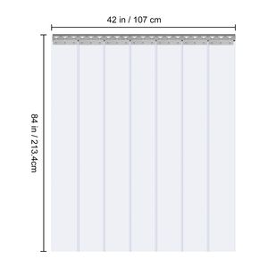Tenda a Strisce in PVC Trasparente per Porte Industriali, 84 Altezza x 42 Larghezza, 7 Pezzi, per Congelatori e Cella Frigorifera, Superficie Liscia 0.08 - Product Image 5