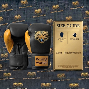 Guantes de Boxeo Profesionales de 12oz, Cuero Genuino, Absorben la Humedad, Dedos Completos, Cierre de Velcro, para Sparring, Entrenamiento y Combate, OEM - Product Image 4