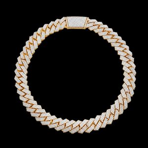 Wholesale Price 18K Rose Gold Plated Micro Double Raw Pave Moissanite Link Chain <b>Statement</b> <b>Necklace</b> Unisex Luxury Everyday Wear - Product Image 1
