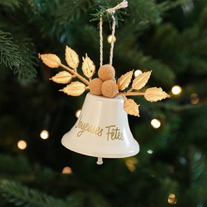 Campana de Metal Rústica Hecha a Mano, Forma Redonda, Adorno Decorativo Colgante, Decoración para Árbol de Navidad - Product Image 1