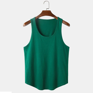 Camiseta sin mangas personalizada para hombre, OEM, sin MOQ, de secado rápido, cuello redondo, diseño recortado, corte largo, holgada, transpirable, a la moda - Product Image 1