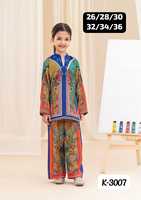 Salwar Kameez traditionnel pour filles, en coton, imprimé floral, coupe ample, longueur cheville, K-3030, Inde, Pakistan, vêtements décontractés