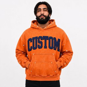 Fabricante de sudaderas con capucha personalizadas al por mayor para hombre, de invierno, de algodón 100% de alto gramaje, forro polar, estilo digital, corte holgado, streetwear, 2 piezas, suministro de marca para EE. UU. - Product Image 2