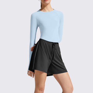 Camisetas de yoga para gimnasio, ropa deportiva de alta calidad, suave, transpirable, ligera, de spandex/nailon, manga larga, corte ajustado, para mujer. - Product Image 4