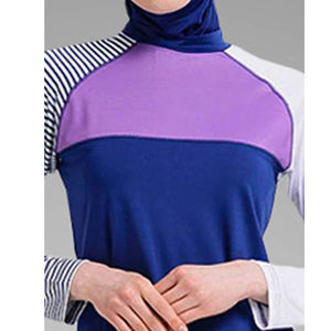 Burkini de sport professionnel 2 pièces pour femme, séchage rapide, coupe haute, imprimé, avec protection anti-UV pour la natation et le surf - Product Image 5