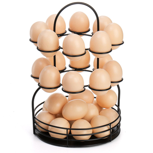 High-Quality 3-Tier Metal <b>Egg</b> Storage Rack Space-Saving Countertop <b>Egg</b> Holder For Fresh <b>Eggs</b>, Durable Vintage Wire <b>Egg</b> Dispenser - Product Image 1