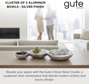Aluminium serving tray, <b>3</b> compartment serving dish, divided snack platter, metal serving bowl set, aluminium appetiser tray, - Product Image 2
