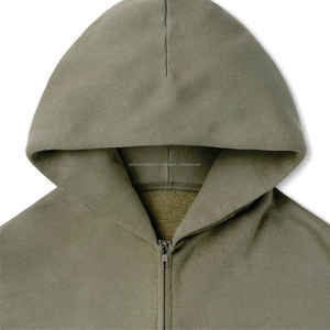 Sudadera con capucha personalizada con cremallera completa, 500 GSM, 100% algodón, gruesa para invierno, doble capa, con cremallera frontal completa - Product Image 2