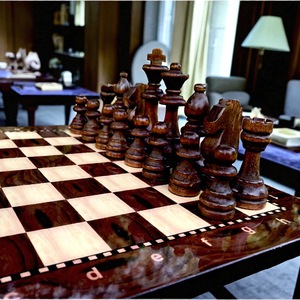 ILAHI's Eco-Friendly Rustic Polished Rectangle <b>Chess</b> <b>Board</b> Game 100% Handmade Pure Wood Animal/Love Style Customized Size <b>Chess</b> - Product Image 5