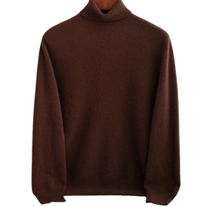 Nueva ropa de chándal para hombre, suéteres básicos de Color sólido con medio Cuello, jerséis elásticos de cuello redondo, suéter de punto de otoño cálido de gran tamaño para hombre - Product Image 1