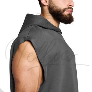 Camisetas sin mangas con capucha para hombre, para entrenamiento, culturismo, deportivas, estilo stringer, con corte muscular, sudaderas sin mangas para gimnasio - Product Image 6