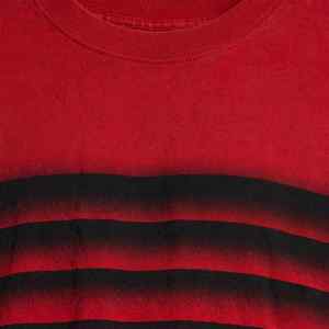 NEXTEX เสื้อยืดลายทางออมเบรสำหรับทุกเพศสีแดงสีดำผ้าฝ้ายเนื้อนุ่มคอกลมเสื้อยืดลำลอง - Product Image 5