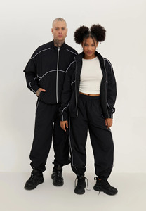 Custom <b>Jacket</b> Trouser Color Blocking Full Zip Quick Dry Loose Fit Adult Autumn Wear 100% Nylon Windbreaker Tracksuit - Product Image 3