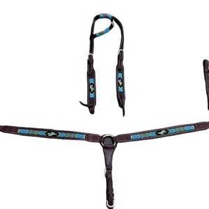 Conjunto de cuello de pecho de una oreja con tachuela de cuentas para propietarios de caballos, venta al por mayor - Product Image 1