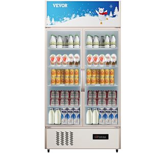 Réfrigérateur commercial vertical à LED pour boissons, 23°C, avec porte vitrée, pour la maison, le magasin, la salle de sport, le bureau, le stockage de vin et de boissons - Product Image 1