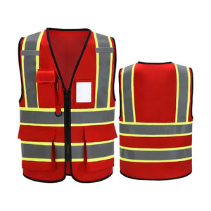 Chaleco de Seguridad Reflectante de Alta Visibilidad ANSI Clase 2, Impermeable, con Múltiples Bolsillos y Cierre de Cremallera para Trabajos de Construcción y Carreteras - Product Image 4
